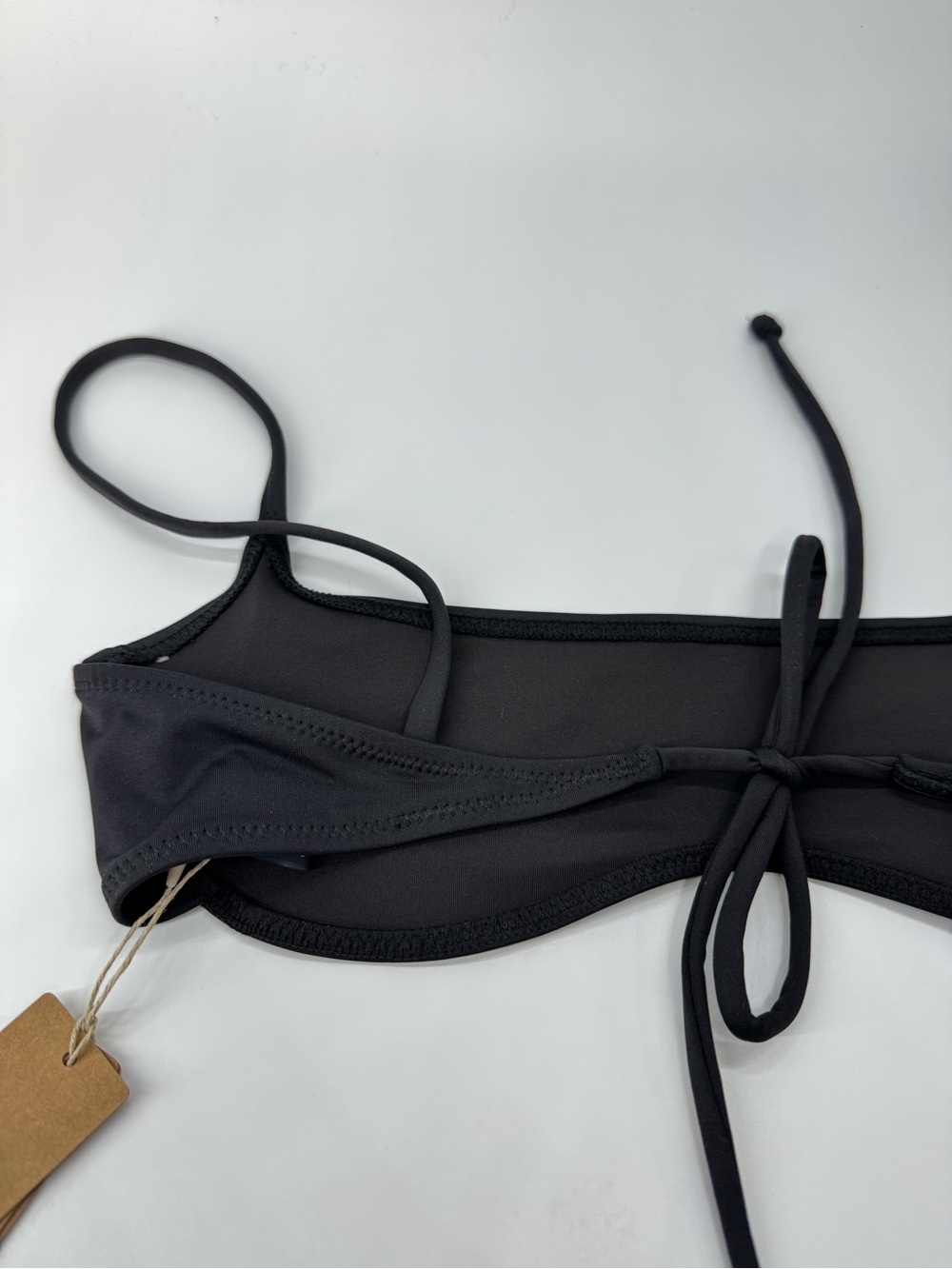 SKIMS Recycled Swim Micro Scoop Bikini Top Onyx XS NWT - Picture 5 of 8